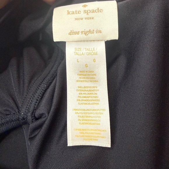 Kate Spade Black One Piece Halter Swimsuit Cutout Ring Large - Picture 5 of 5